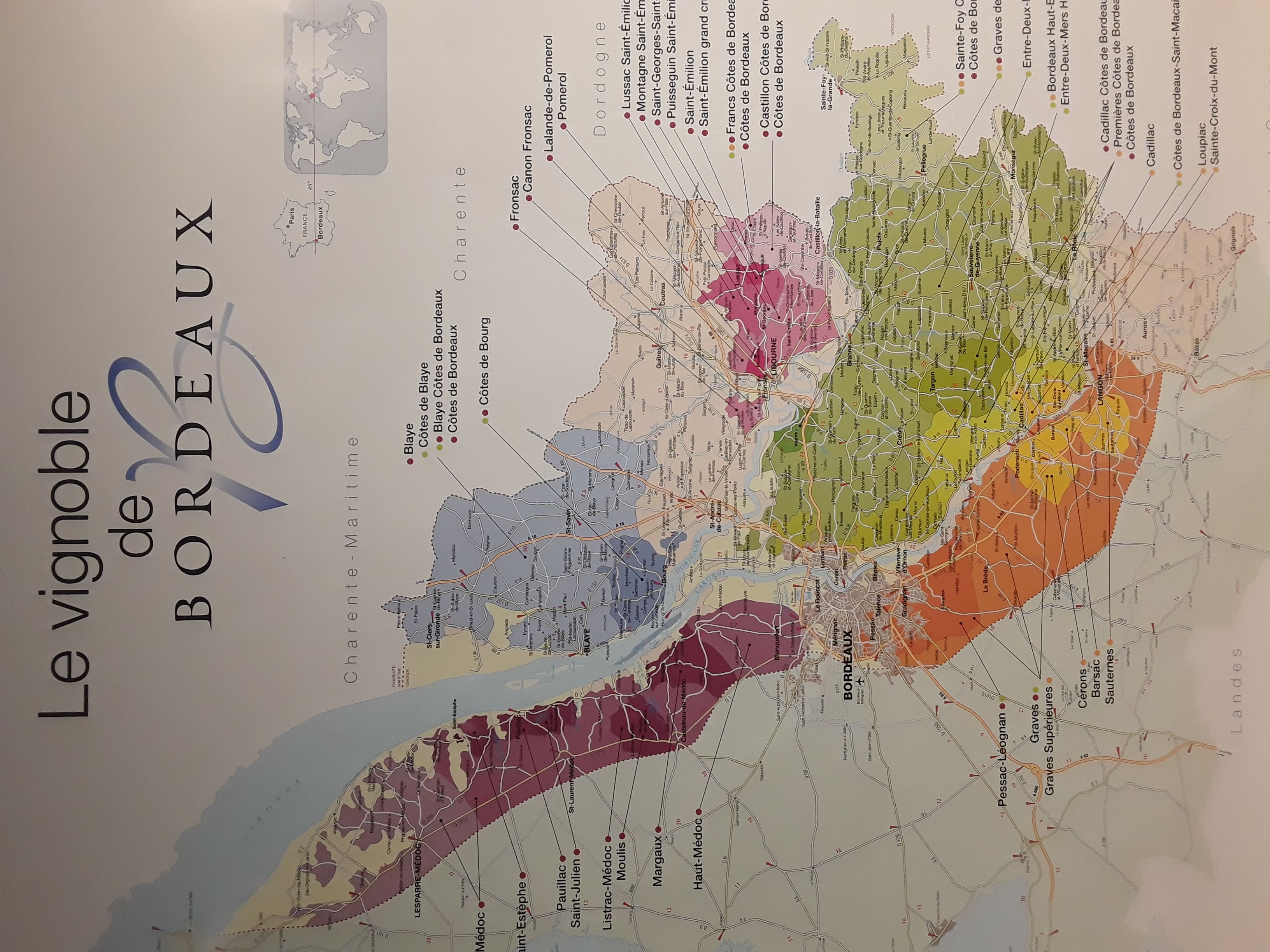 La carte du vignoble bordelais enfin disponible